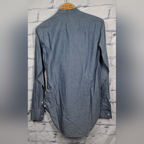 NWT Burberry Men's Benfleet Denim Blue Chambray Shirt Button Down Shirt sz XXS - Picture 9 of 16